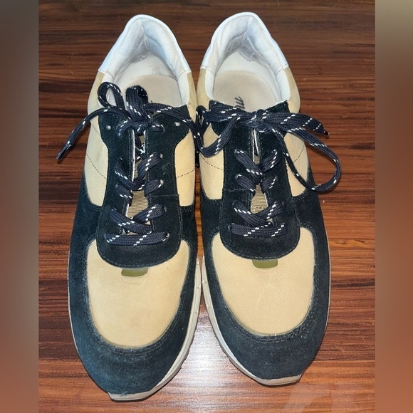 Madewell Kickoff Trainer Sneakers in Leather and Suede MA584 Navy Tan 9 - Picture 5 of 13